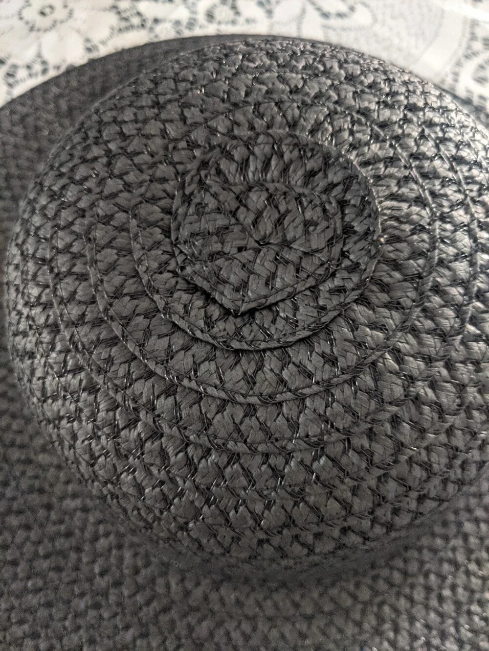 Women's Wide Brim Black Sun Hat Summer Pool Beach Outdoor Travel Resort Gift